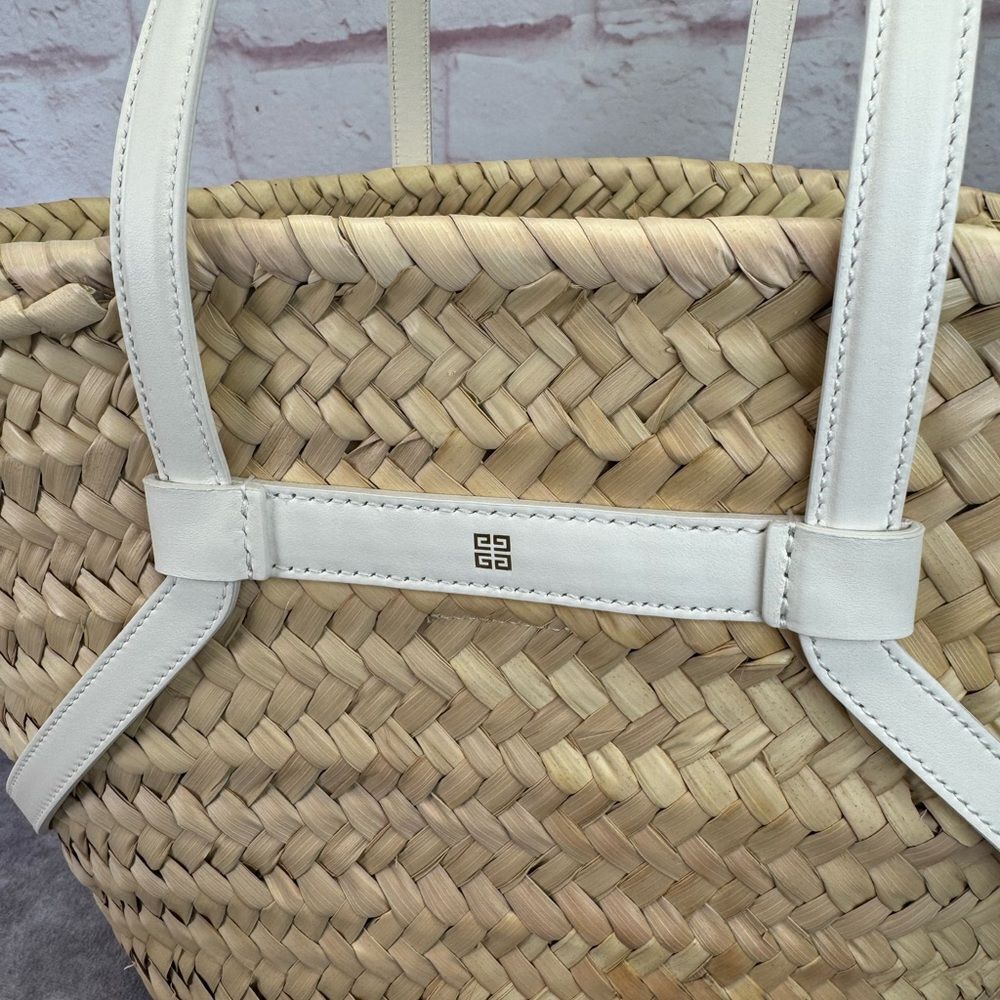 Givenchy Raffia Straw Beige White Women Bucket Summer Bag - Picture 4 of 12